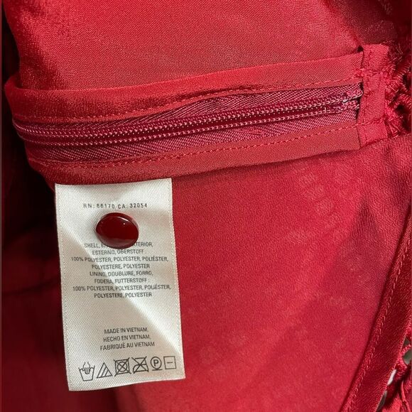 Moulinette Soeurs by Anthropologie Tamera Geometric Lace Peplum Red Blouse Sz 0 - Picture 5 of 6